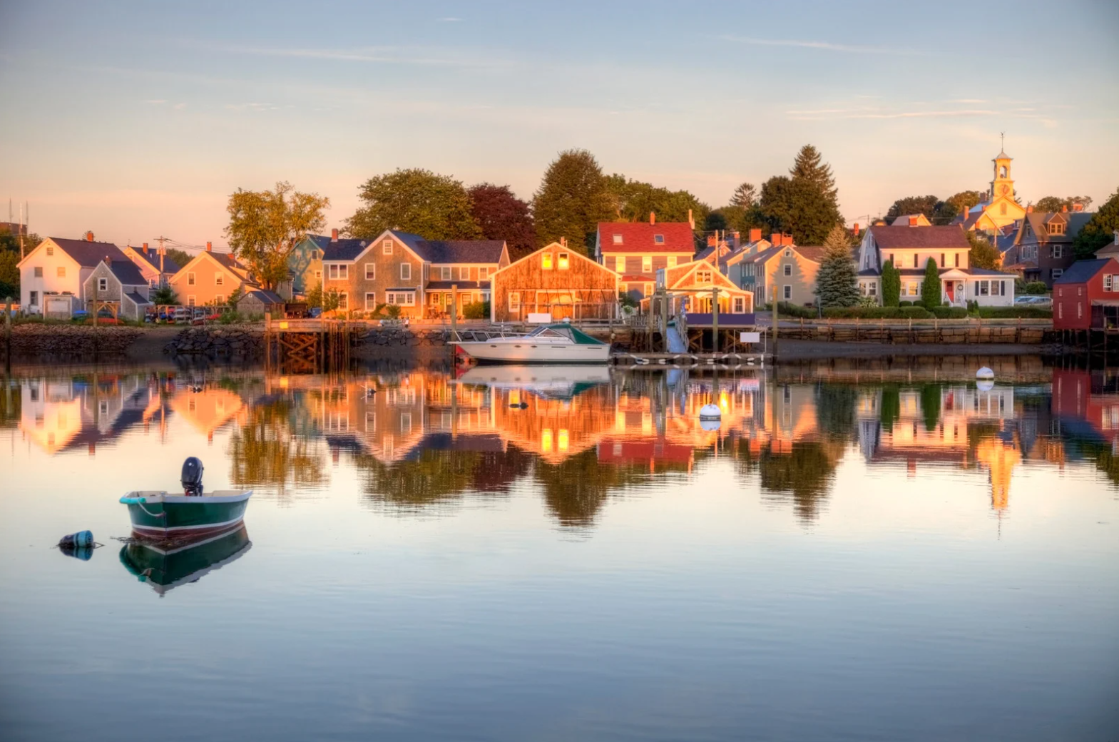 Portsmouth harbor at sunset