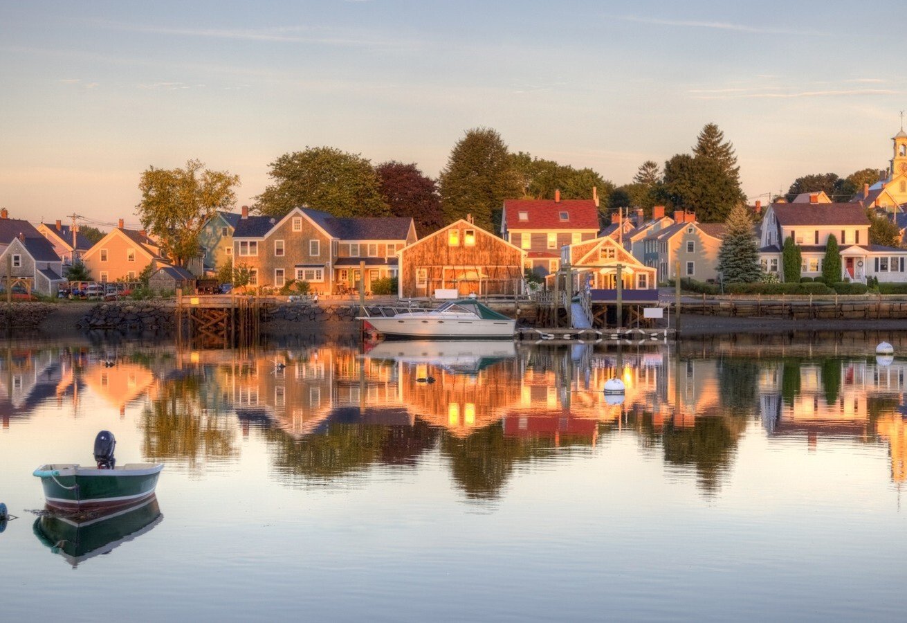 Portsmouth harbor at sunset